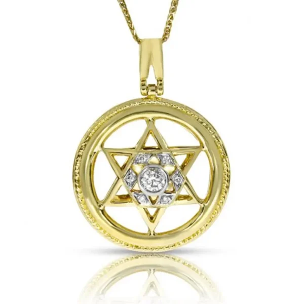 תליון מגן דוד משובץ 0.30 קראט יהלומים