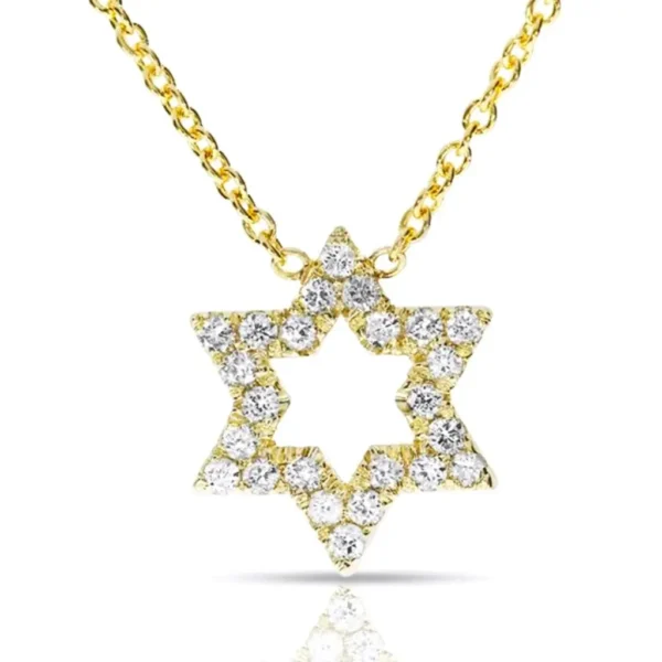 תליון מגן דוד משובץ 0.18 קראט יהלומים